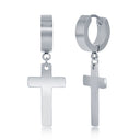 Cross Charm Hoop Earrings