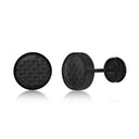 Modern Carbon Fiber Stud Earrings