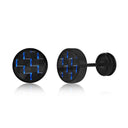 Modern Carbon Fiber Stud Earrings