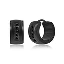 Wide Hoop Earrings with Brilliant Stones