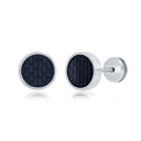 Modern Carbon Fiber Stud Earrings