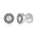 Rope Edge Studs with Brilliant Stone