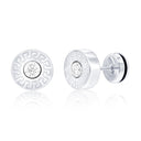 Greek Key Stud Earrings with Brilliant Stones