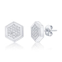 Geometric Stud Earrings with Brilliant Stones