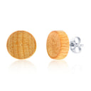 Round Wood Stud Earrings