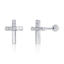 Modern Cross Earrings with Brilliant Stones