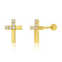 Religious Cross Earrings with Brilliant Stones