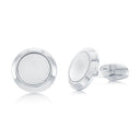 Brushed and Polished Round Cufflinks