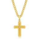 Satin Cross with Brilliant Stone Necklace