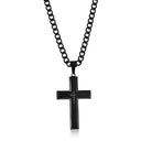 Polished Cross with Brilliant Stones Necklace
