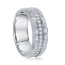 Tungsten Ring with Brilliant Stones