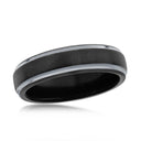 Brushed & Polished Tungsten Ring