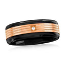 Lined Ring with Brilliant Stone