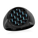 Blue Carbon Fiber Ring