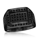 Modern Geometric Ring with Brilliant Stones