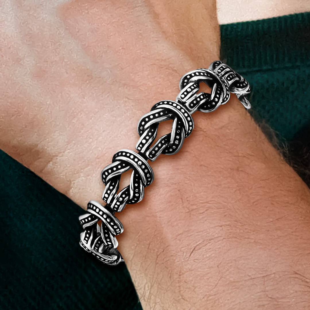 Oxidized Knot Bracelet