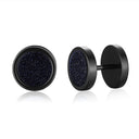Round Genuine Stone Stud Earrings