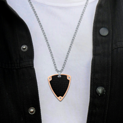 Carbon Rose Edge Triangle Pendant