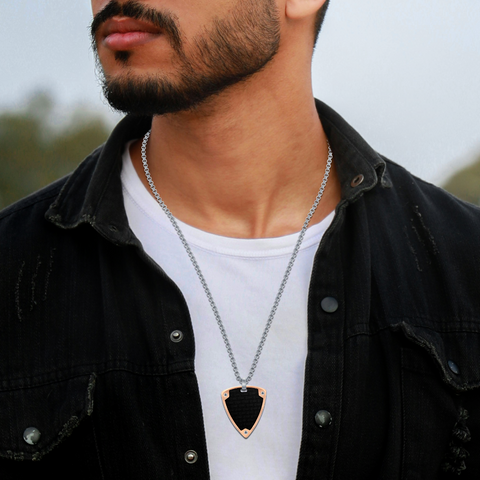 Carbon Rose Edge Triangle Pendant