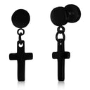 Polished Cross Charm Earrings