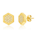 Geometric Stud Earrings with Brilliant Stones