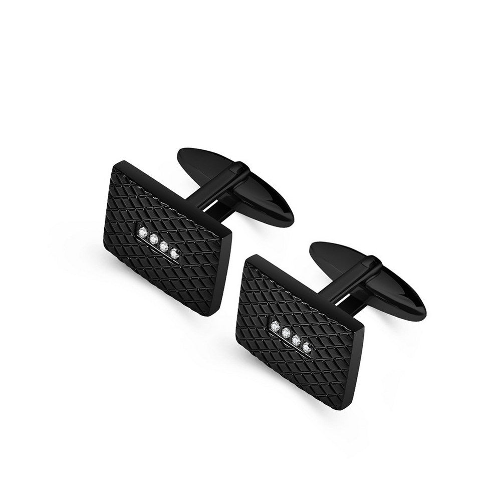 Stainless Steel Polished Cuff Links - Black Plated