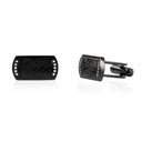 Textured Cufflinks with Brilliant Stones