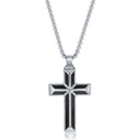 Black Carbon Fiber Cross Necklace