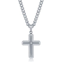 Satin Cross with Brilliant Stone Necklace