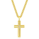 Polished Cross with Brilliant Stones Necklace
