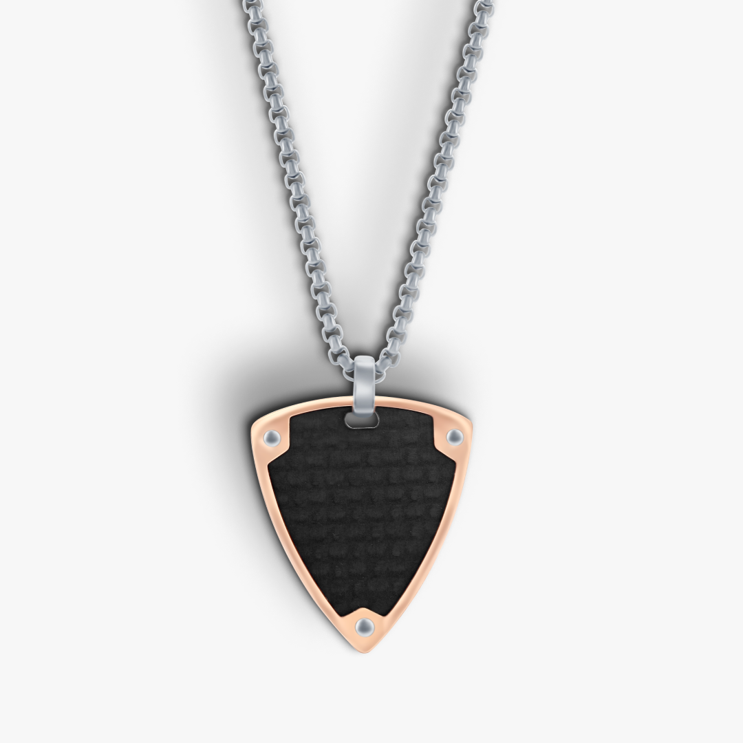 Carbon Rose Edge Triangle Pendant