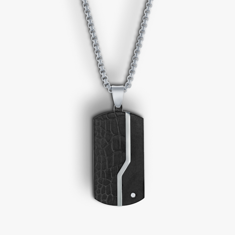 Night Stone Dog Tag Pendant