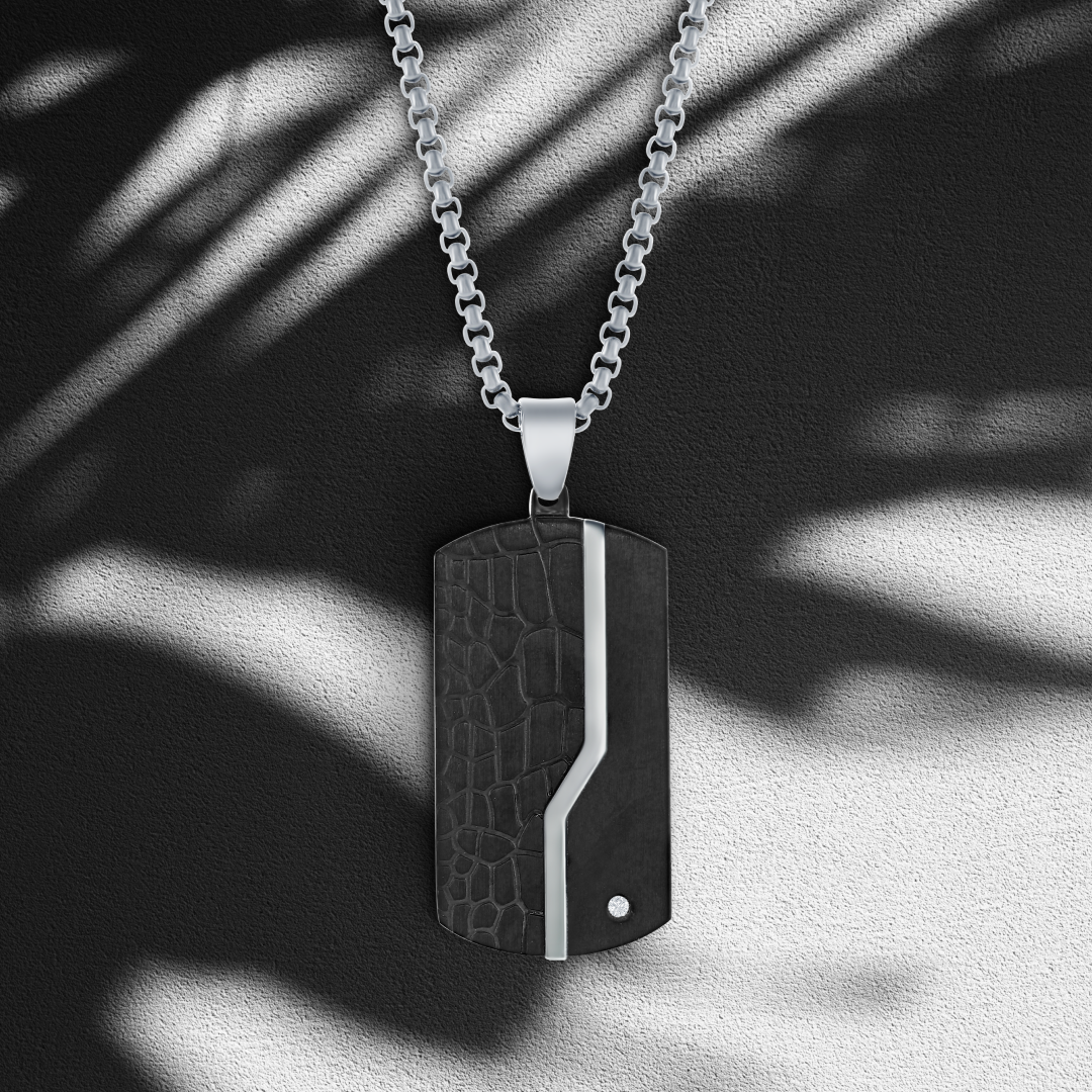 Night Stone Dog Tag Pendant