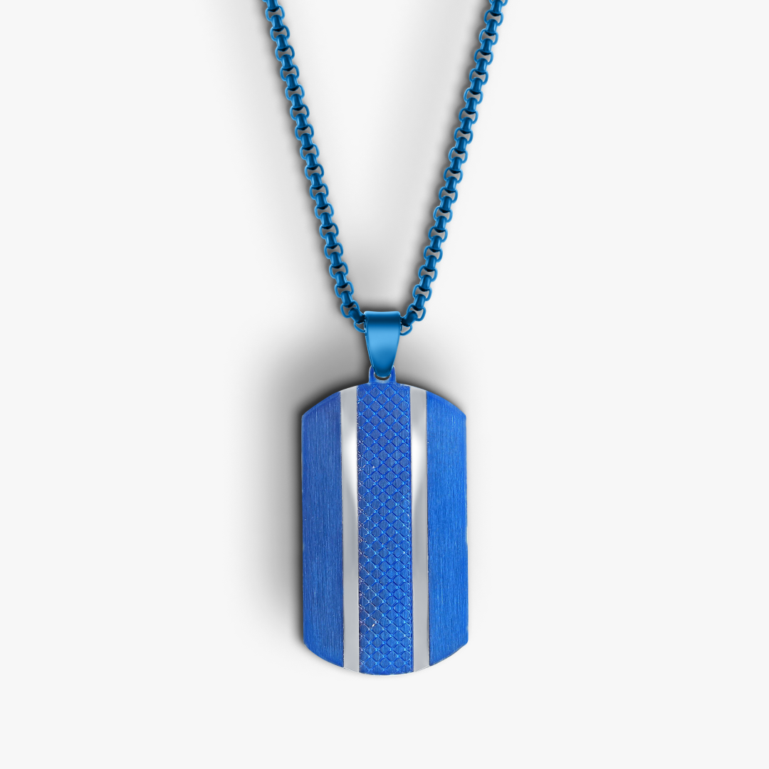 Blue Edge Dog Tag Pendant