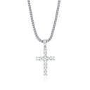 Round Brilliant Stone Cross Necklace