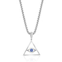 Geometric Evil-Eye Necklace with Brilliant Stone