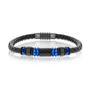 Black Carbon Fiber Leather Bracelet