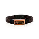 Greek Key Leather Bracelet