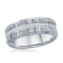 Tungsten Ring with Brilliant Stones