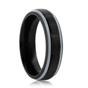 Brushed & Polished Tungsten Ring