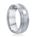 Two-Tone Tungsten Ring with Brilliant Stones