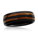 Wood Inlay Tungsten Ring
