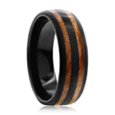 Wood Inlay Tungsten Ring