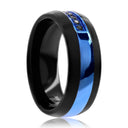 Two-Tone Tungsten Ring with Brilliant Stones
