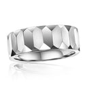 Geometric Faceted Tungsten Ring