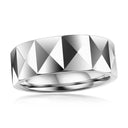 Modern Faceted Tungsten Ring