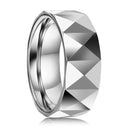 Modern Faceted Tungsten Ring