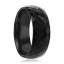 Geometric Faceted Tungsten Ring