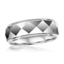 Diamond Faceted Tungsten Ring