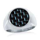 Blue Carbon Fiber Ring